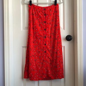 Gap Red Ditsy Floral Skirt size 2